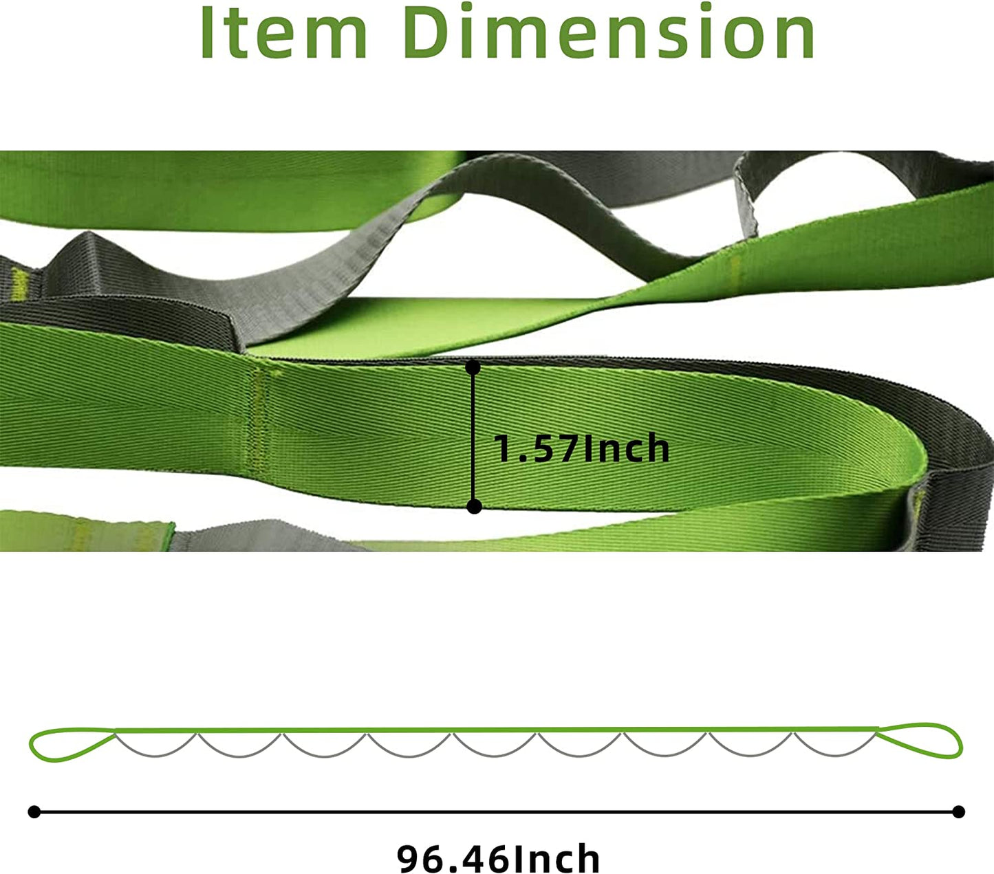 Yoga Stretching Strap with 12 Loops and Workout Poster - Versatile Physical Therapy Equipment for Exercise, Pilates, and Gymnastics for All Fitness Levels